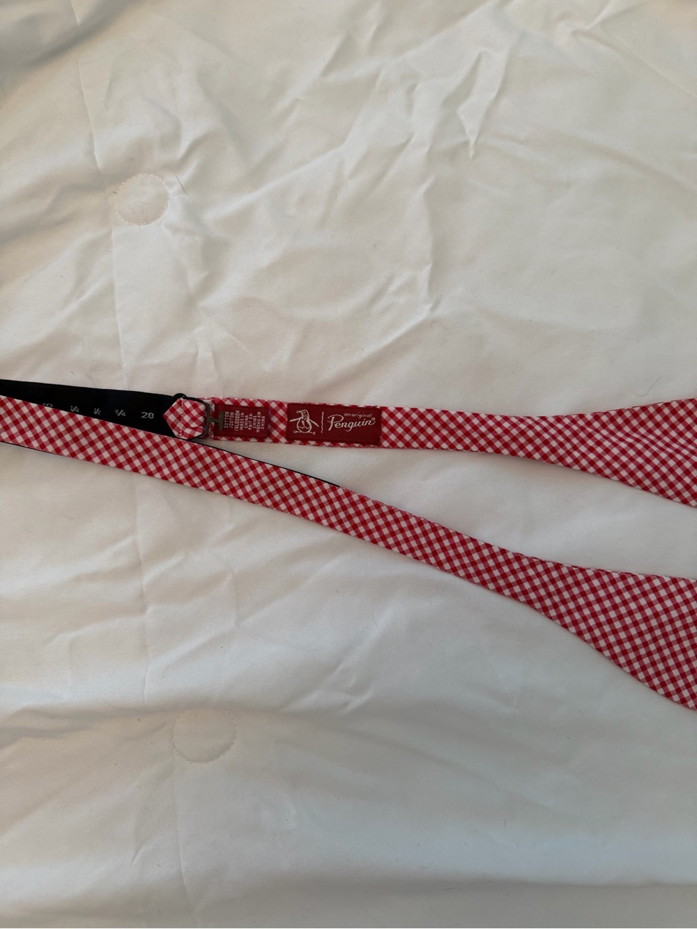 Original Penguin Red Gingham Pre-Tied Bow Tie for Kids